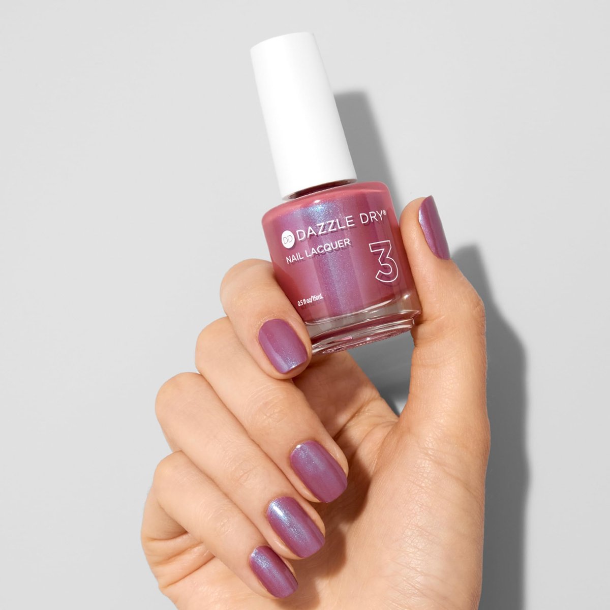 Dazzle Dry Nail Lacquer (Step 3) - School Spirit - Mauve with Blue Shimmer, Full Coverage Shimmer, 0.5 fl oz Avelisse