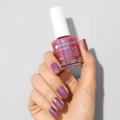 Dazzle Dry Nail Lacquer (Step 3) - School Spirit - Mauve with Blue Shimmer, Full Coverage Shimmer, 0.5 fl oz Avelisse