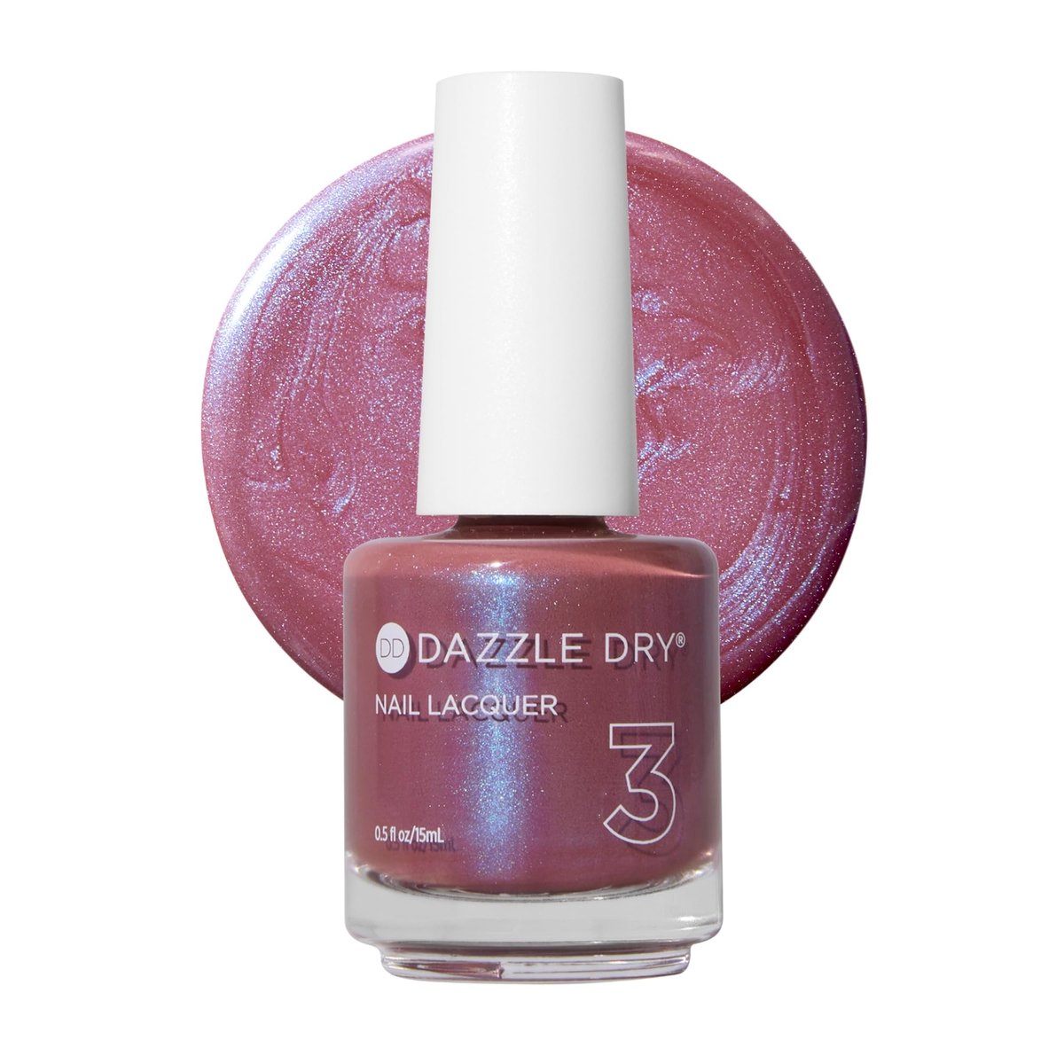 Dazzle Dry Nail Lacquer (Step 3) - School Spirit - Mauve with Blue Shimmer, Full Coverage Shimmer, 0.5 fl oz Avelisse