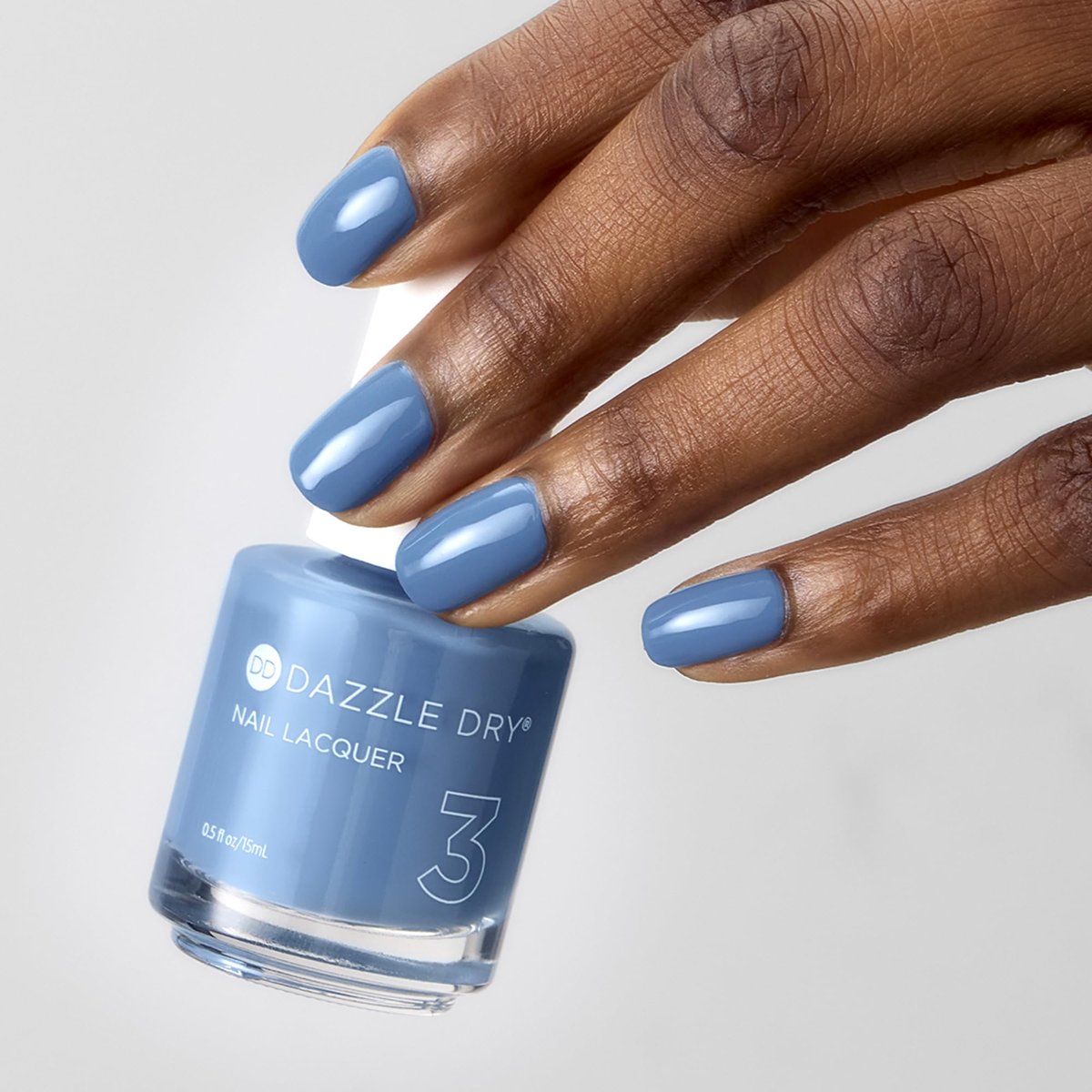 Dazzle Dry Nail Lacquer (Step 3) - Varsity Blues - Muted Light Denim Full Coverage Cream, 0.5 fl oz Avelisse