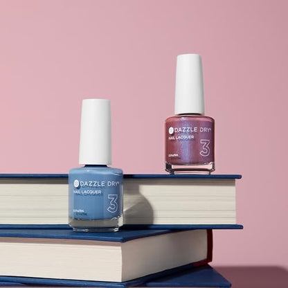 Dazzle Dry Nail Lacquer (Step 3) - School Spirit - Mauve with Blue Shimmer, Full Coverage Shimmer, 0.5 fl oz Avelisse