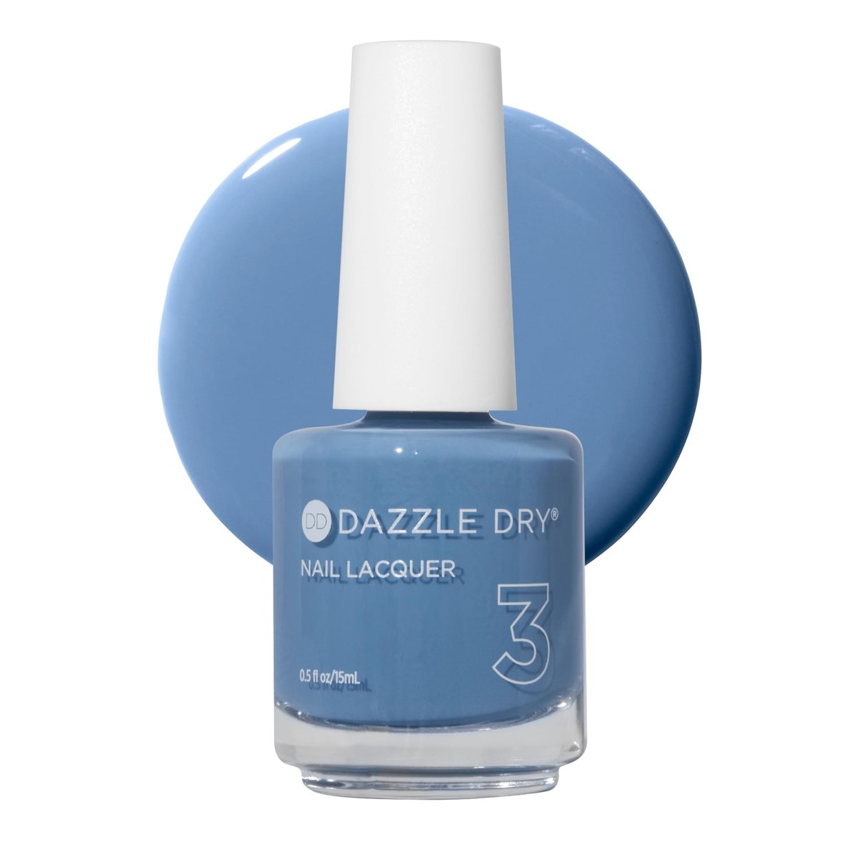 Dazzle Dry Nail Lacquer (Step 3) - Varsity Blues - Muted Light Denim Full Coverage Cream, 0.5 fl oz Avelisse