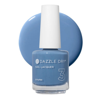 Dazzle Dry Nail Lacquer (Step 3) - Varsity Blues - Muted Light Denim Full Coverage Cream, 0.5 fl oz Avelisse