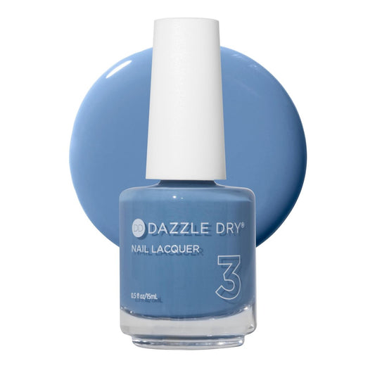 Dazzle Dry Nail Lacquer (Step 3) - Varsity Blues - Muted Light Denim Full Coverage Cream, 0.5 fl oz Avelisse