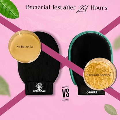 Beautoak Antimicrobial Korean Exfoliating Mitt for Shower - Body Scrubber and Dead Skin Remover (1 Pack)