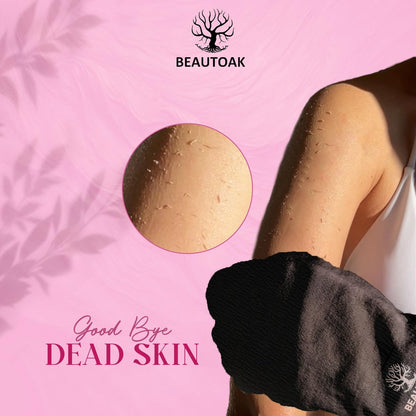 Beautoak Antimicrobial Korean Exfoliating Mitt for Shower - Body Scrubber and Dead Skin Remover (1 Pack)