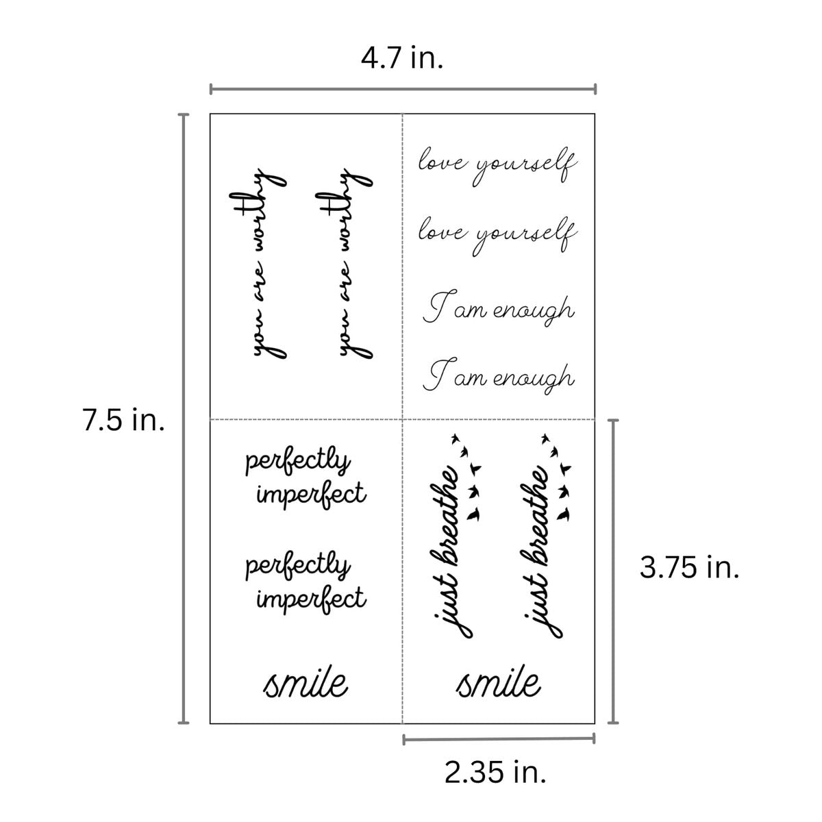 Inspirational Temporary Tattoos for Women & Men – One Grace Blessed Collection Small Black Mini Tattoos, Long Lasting Waterproof - görsel 13