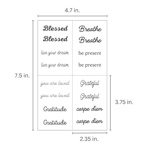 Inspirational Temporary Tattoos for Women & Men – One Grace Blessed Collection Small Black Mini Tattoos, Long Lasting Waterproof - görsel 12