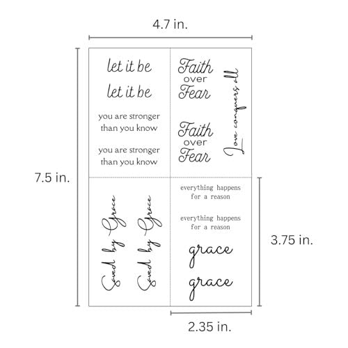 Inspirational Temporary Tattoos for Women & Men – One Grace Blessed Collection Small Black Mini Tattoos, Long Lasting Waterproof - görsel 9