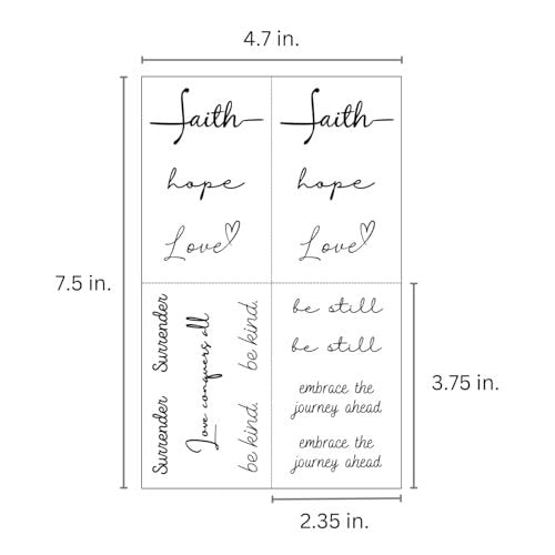 One Grace Soul Collection - Inspirational Motivational Temporary Tattoos for Women and Men - Small Black Waterproof Long Lasting - görsel 12
