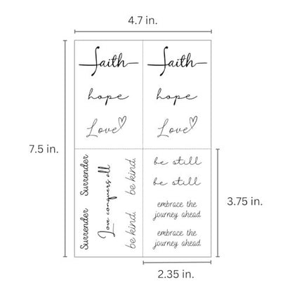 One Grace Soul Collection - Inspirational Motivational Temporary Tattoos for Women and Men - Small Black Waterproof Long Lasting