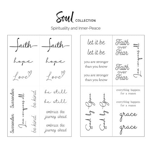 One Grace Soul Collection - Inspirational Motivational Temporary Tattoos for Women and Men - Small Black Waterproof Long Lasting - görsel 6
