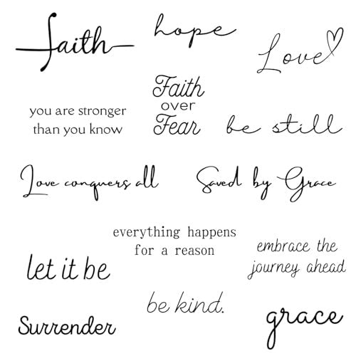 One Grace Soul Collection - Inspirational Motivational Temporary Tattoos for Women and Men - Small Black Waterproof Long Lasting - görsel 2