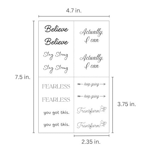 One Grace Believe Collection - Inspirational & Motivational Small Temporary Tattoos - Realistic, Long Lasting, Waterproof Black Mini Tattoos for Women and Men - görsel 12