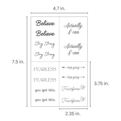 One Grace Believe Collection - Inspirational & Motivational Small Temporary Tattoos - Realistic, Long Lasting, Waterproof Black Mini Tattoos for Women and Men
