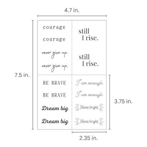 One Grace Believe Collection - Inspirational & Motivational Small Temporary Tattoos - Realistic, Long Lasting, Waterproof Black Mini Tattoos for Women and Men - görsel 14