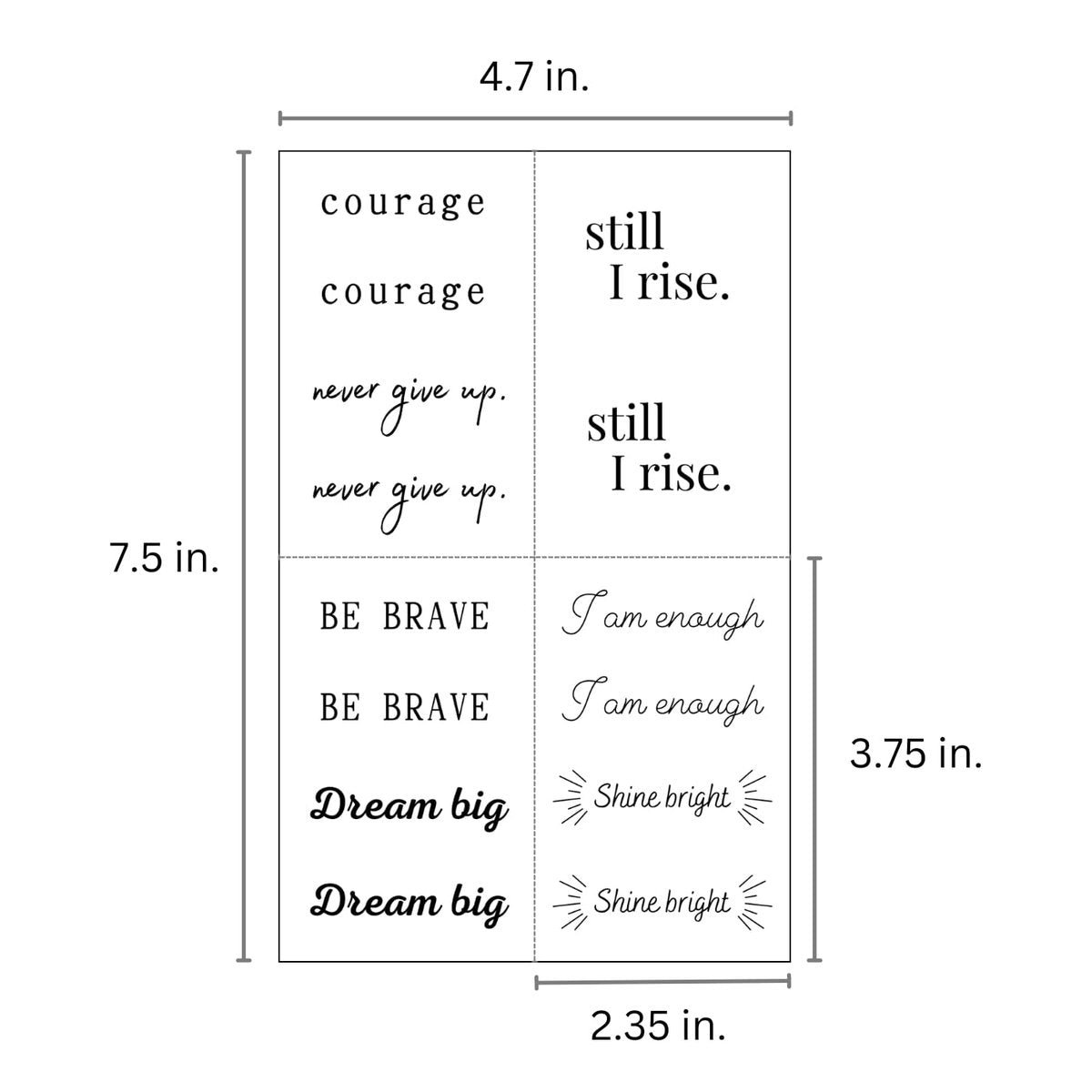 One Grace Believe Collection - Inspirational & Motivational Small Temporary Tattoos - Realistic, Long Lasting, Waterproof Black Mini Tattoos for Women and Men - görsel 13
