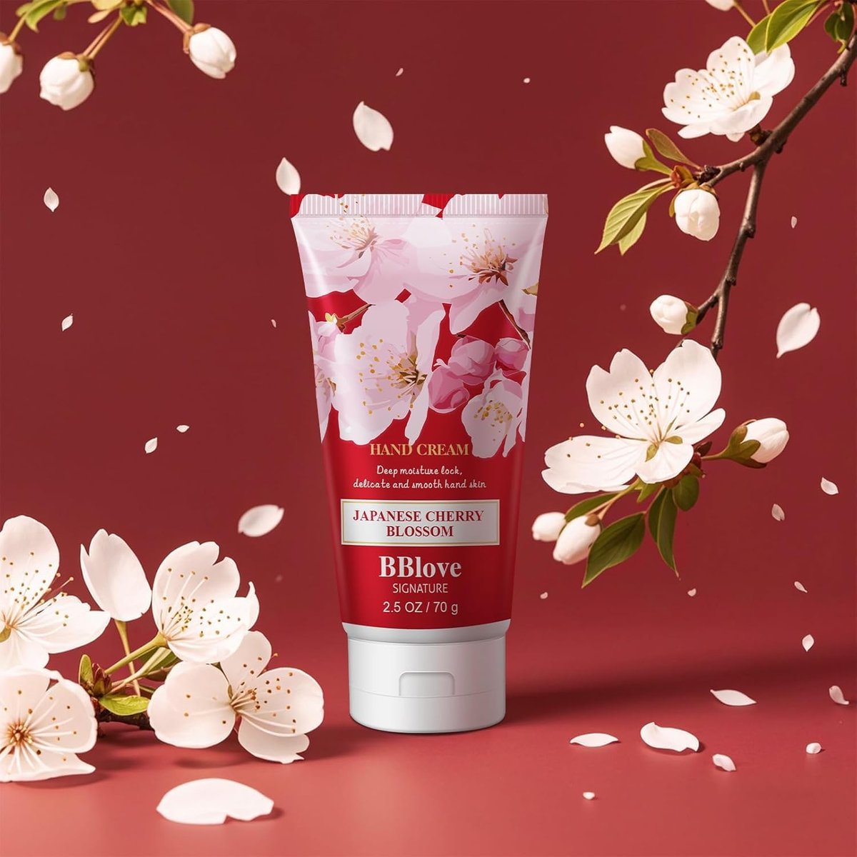 Luxury Hand Cream Moisturizing Set - 3-Pack 2.5 oz Japanese Cherry Blossom Lotion for Dry Hands, Travel-Sized Avelisse