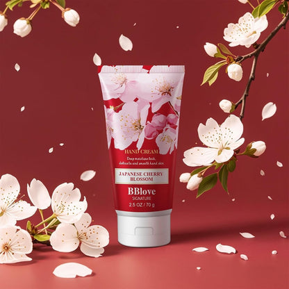 Luxury Hand Cream Moisturizing Set - 3-Pack 2.5 oz Japanese Cherry Blossom Lotion for Dry Hands, Travel-Sized Avelisse