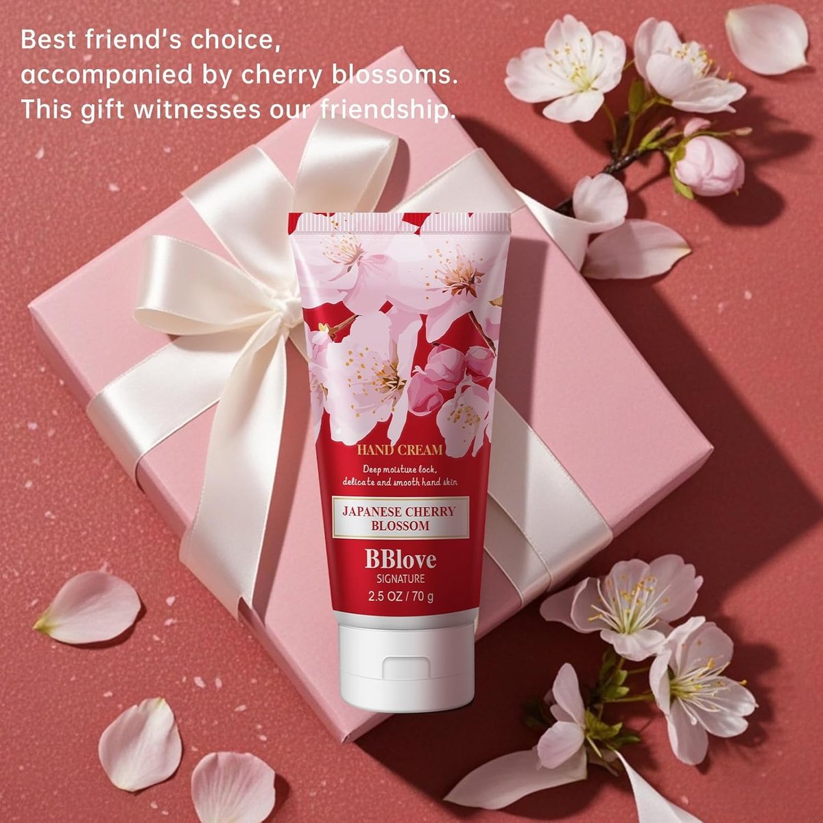Luxury Hand Cream Moisturizing Set - 3-Pack 2.5 oz Japanese Cherry Blossom Lotion for Dry Hands, Travel-Sized Avelisse