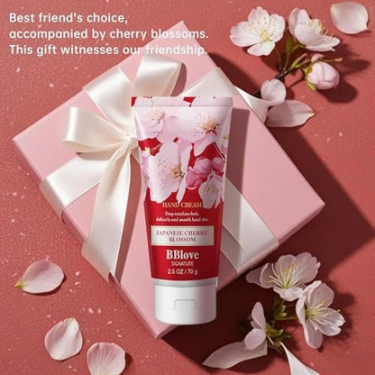 Luxury Hand Cream Moisturizing Set - 3-Pack 2.5 oz Japanese Cherry Blossom Lotion for Dry Hands, Travel-Sized Avelisse