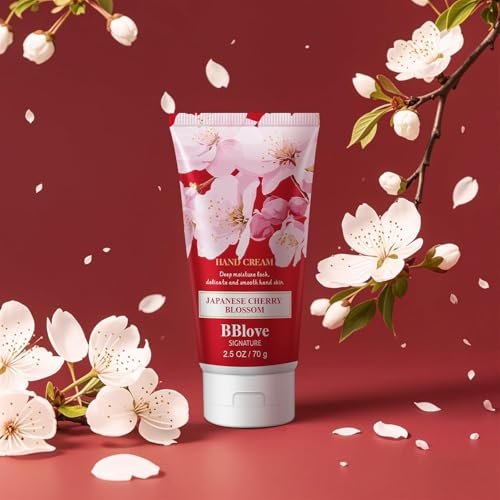 Luxury Hand Cream Moisturizing Set - 3-Pack 2.5 oz Japanese Cherry Blossom Lotion for Dry Hands, Travel-Sized Avelisse