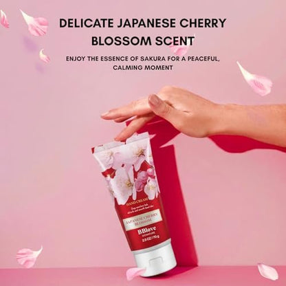 Luxury Hand Cream Moisturizing Set - 3-Pack 2.5 oz Japanese Cherry Blossom Lotion for Dry Hands, Travel-Sized Avelisse