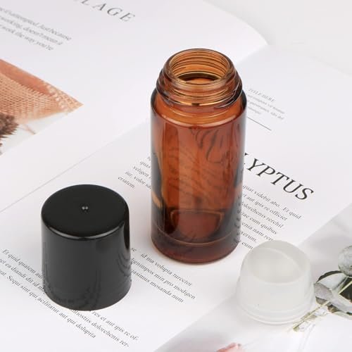 LNYMZD 2-Pack Brown Glass Essential Oil Roller Bottles - 30ml Refillable Roll-On Containers for Fragrances, Cosmetics & Deodorants - görsel 4