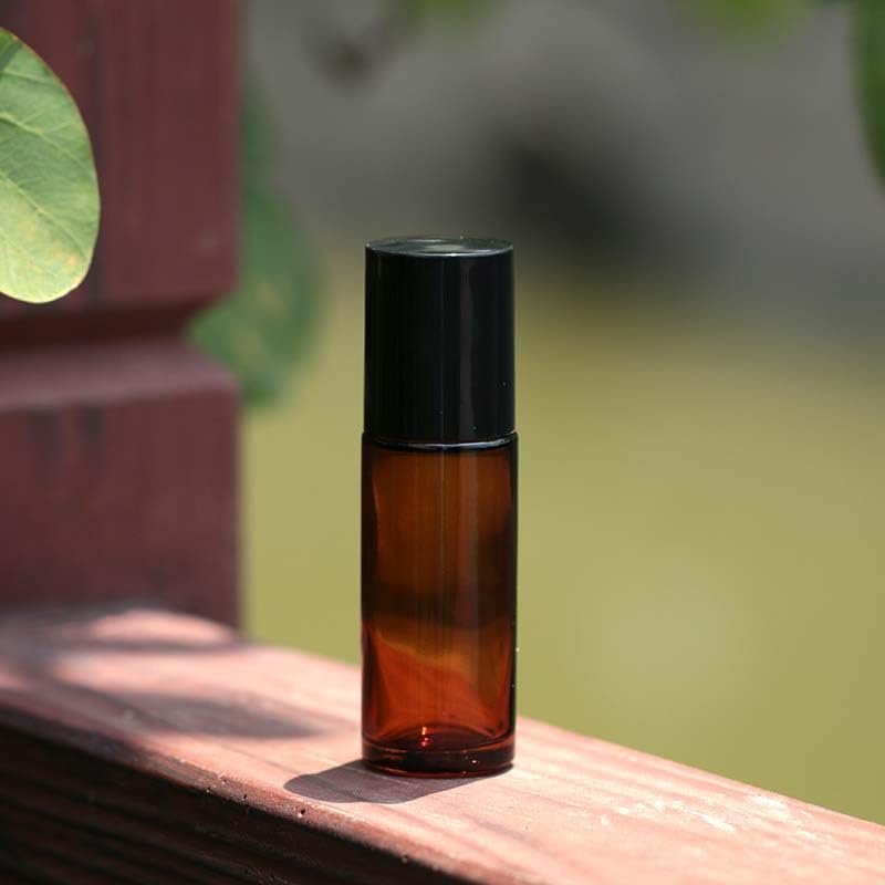 LNYMZD 2-Pack Brown Glass Essential Oil Roller Bottles - 30ml Refillable Roll-On Containers for Fragrances, Cosmetics & Deodorants - görsel 10