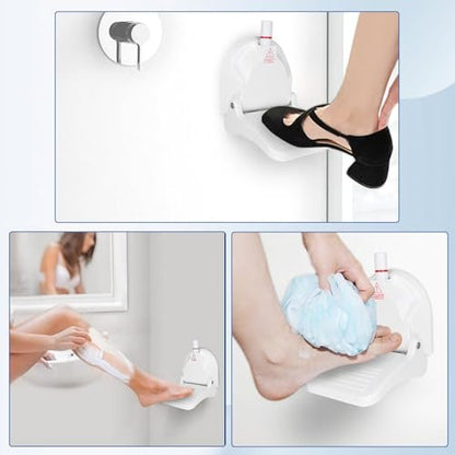 Foldable Shaving Step for Shower - Suction Cup Foot Rest for Shaving Legs, White ABS Shower Foot Rest Avelisse