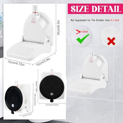 Foldable Shaving Step for Shower - Suction Cup Foot Rest for Shaving Legs, White ABS Shower Foot Rest Avelisse