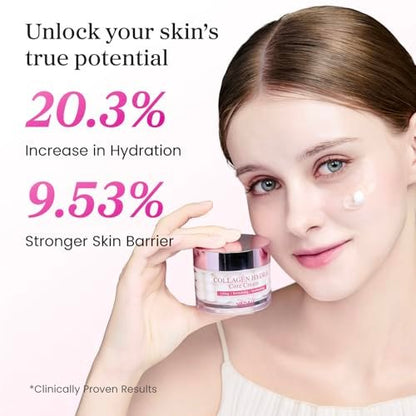 YADAH Collagen Hydra Core Cream – Capsule Filler Cream with 10 Types of Hyaluronic Acids, 1000ppm Low Molecular Collagen & Ceramide, Deep Hydration for Sensitive Skin, 1.76 oz Avelisse