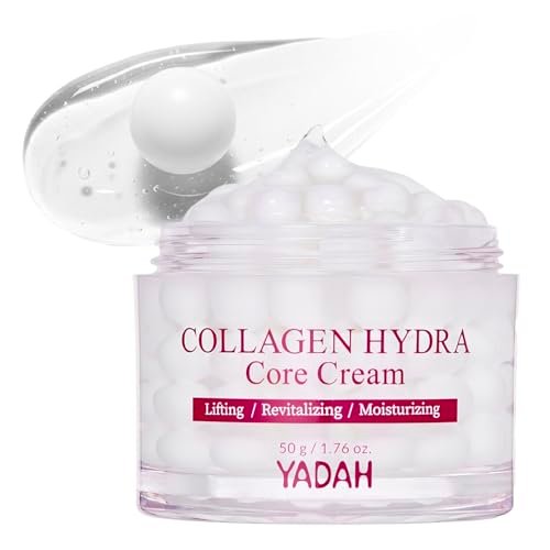 YADAH Collagen Hydra Core Cream – Capsule Filler Cream with 10 Types of Hyaluronic Acids, 1000ppm Low Molecular Collagen & Ceramide, Deep Hydration for Sensitive Skin, 1.76 oz Avelisse