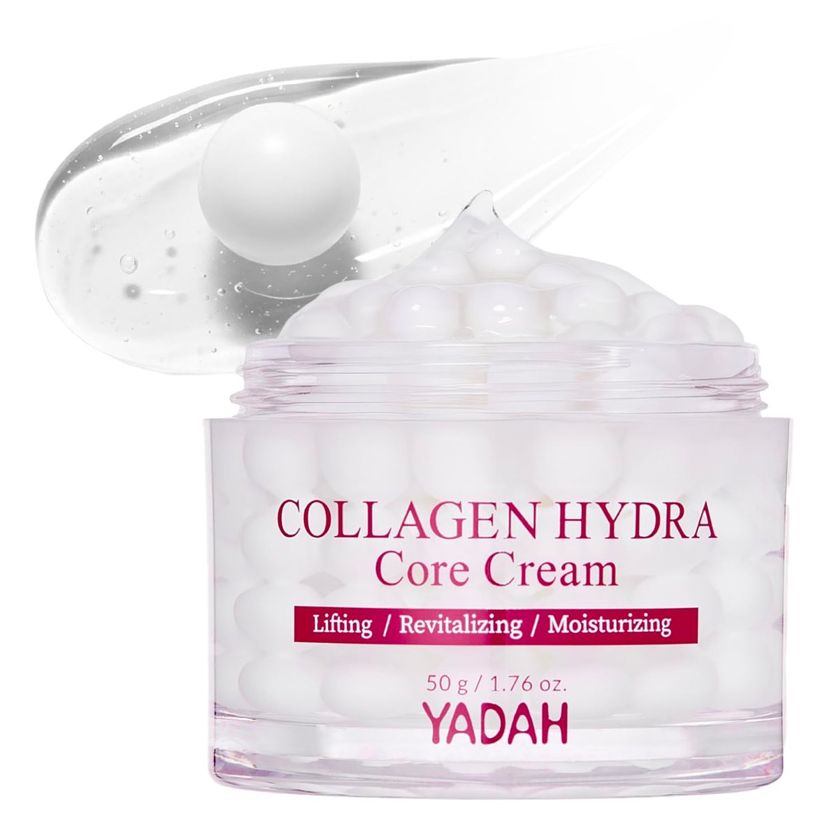 YADAH Collagen Hydra Core Cream – Capsule Filler Cream with 10 Types of Hyaluronic Acids, 1000ppm Low Molecular Collagen & Ceramide, Deep Hydration for Sensitive Skin, 1.76 oz Avelisse