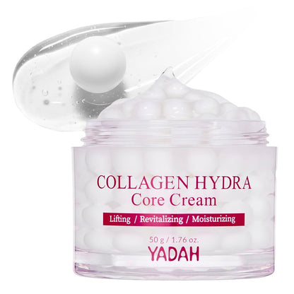 YADAH Collagen Hydra Core Cream – Capsule Filler Cream with 10 Types of Hyaluronic Acids, 1000ppm Low Molecular Collagen & Ceramide, Deep Hydration for Sensitive Skin, 1.76 oz Avelisse