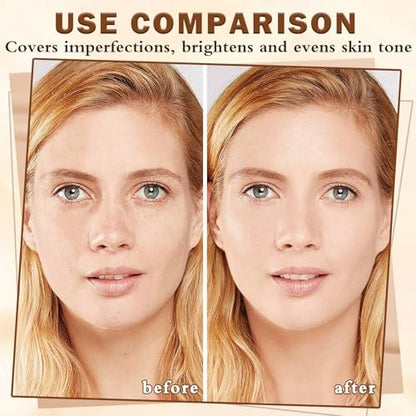 LZXLUKGIR Air Brush Foundation Makeup - Natural/Warm Porcelain, Buildable Coverage, Moisturizing Formula for Smooth Radiant Skin (4-Pack)