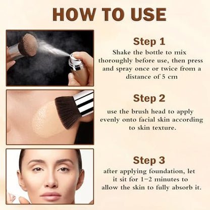 LZXLUKGIR Air Brush Foundation Makeup - Natural/Warm Porcelain, Buildable Coverage, Moisturizing Formula for Smooth Radiant Skin (4-Pack)