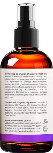 Organic Vitamin E Oil for Scars, Stretch Marks, Wrinkles & Cellulite – Scar Away Treatment with Castor, Rosehip, Jojoba, Almond – Hydrating & Moisturizing Face & Body Oil, 2 Fl Oz Avelisse