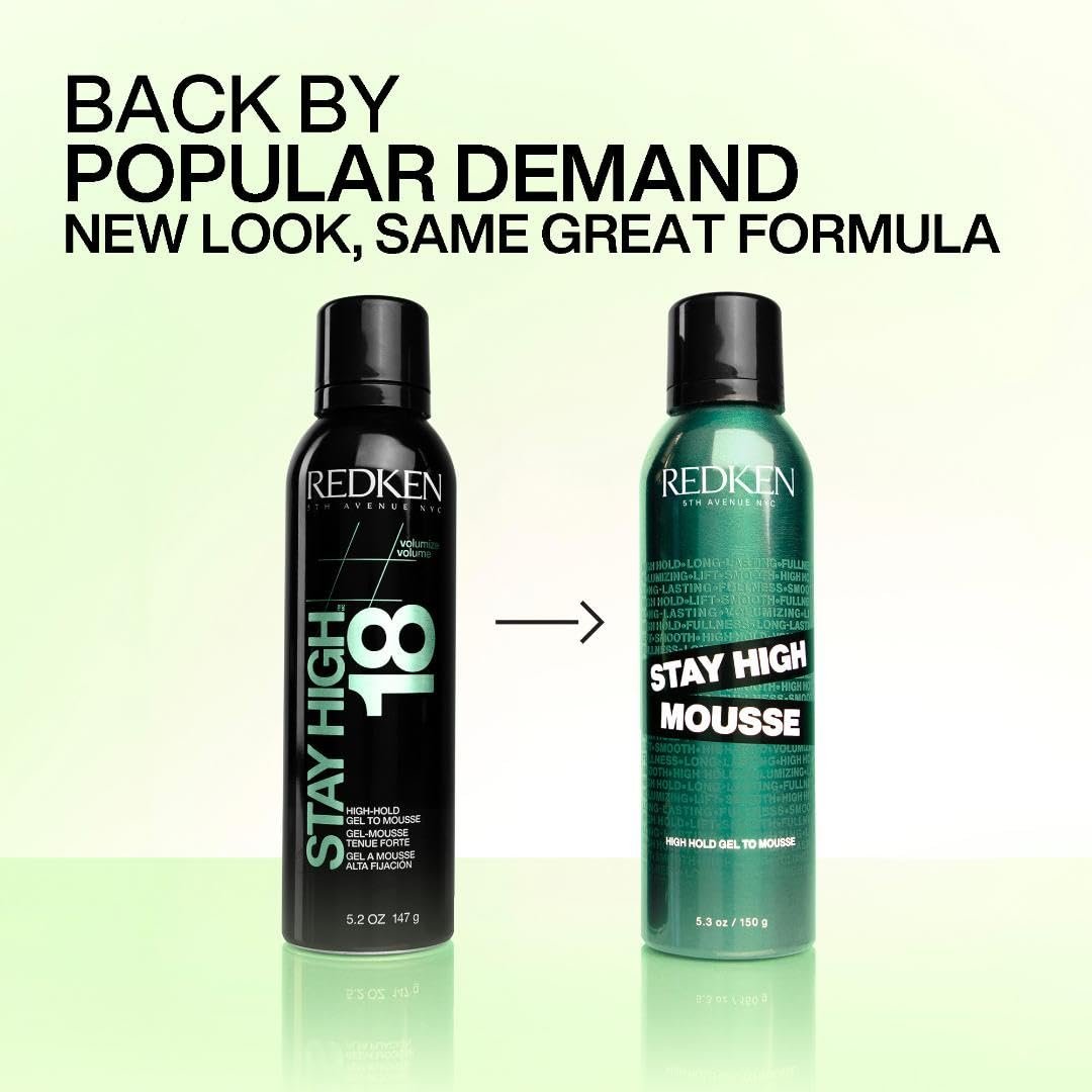 Redken Stay High Volumizing Mousse for Fine Hair - High Hold Gel to Mousse, Strong Hold for 24 Hours Avelisse