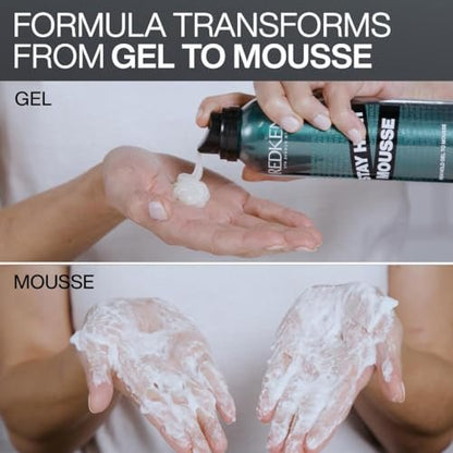 Redken Stay High Volumizing Mousse for Fine Hair - High Hold Gel to Mousse, Strong Hold for 24 Hours Avelisse