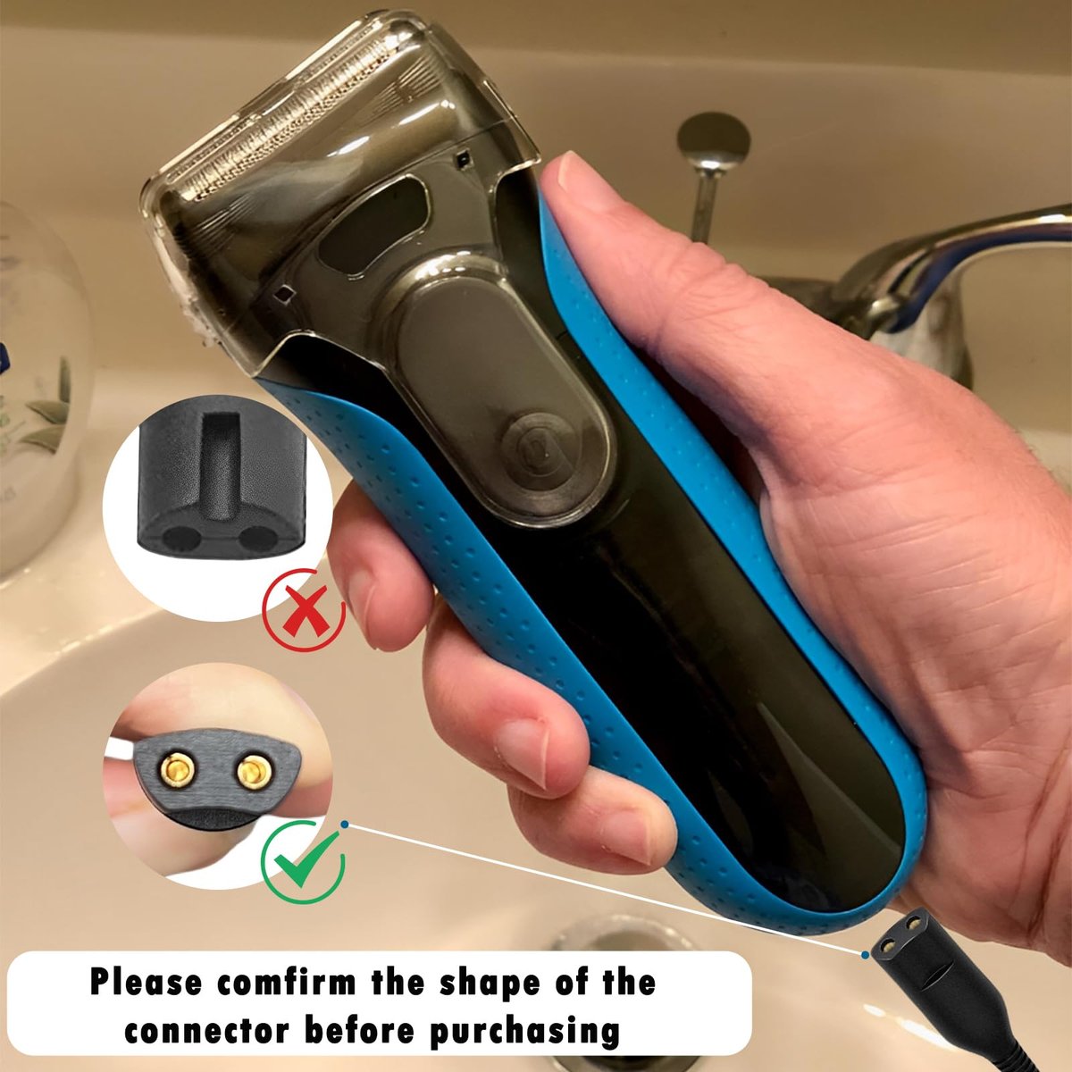 Liopif 12V Charger Replacement for Braun Series 3/5/6/7/8/9 Shavers – Cord Wall Power Adaptor for Braun Beard Trimmer & Electric Razor (Z20, 5513, 310s, 3040s) - görsel 7