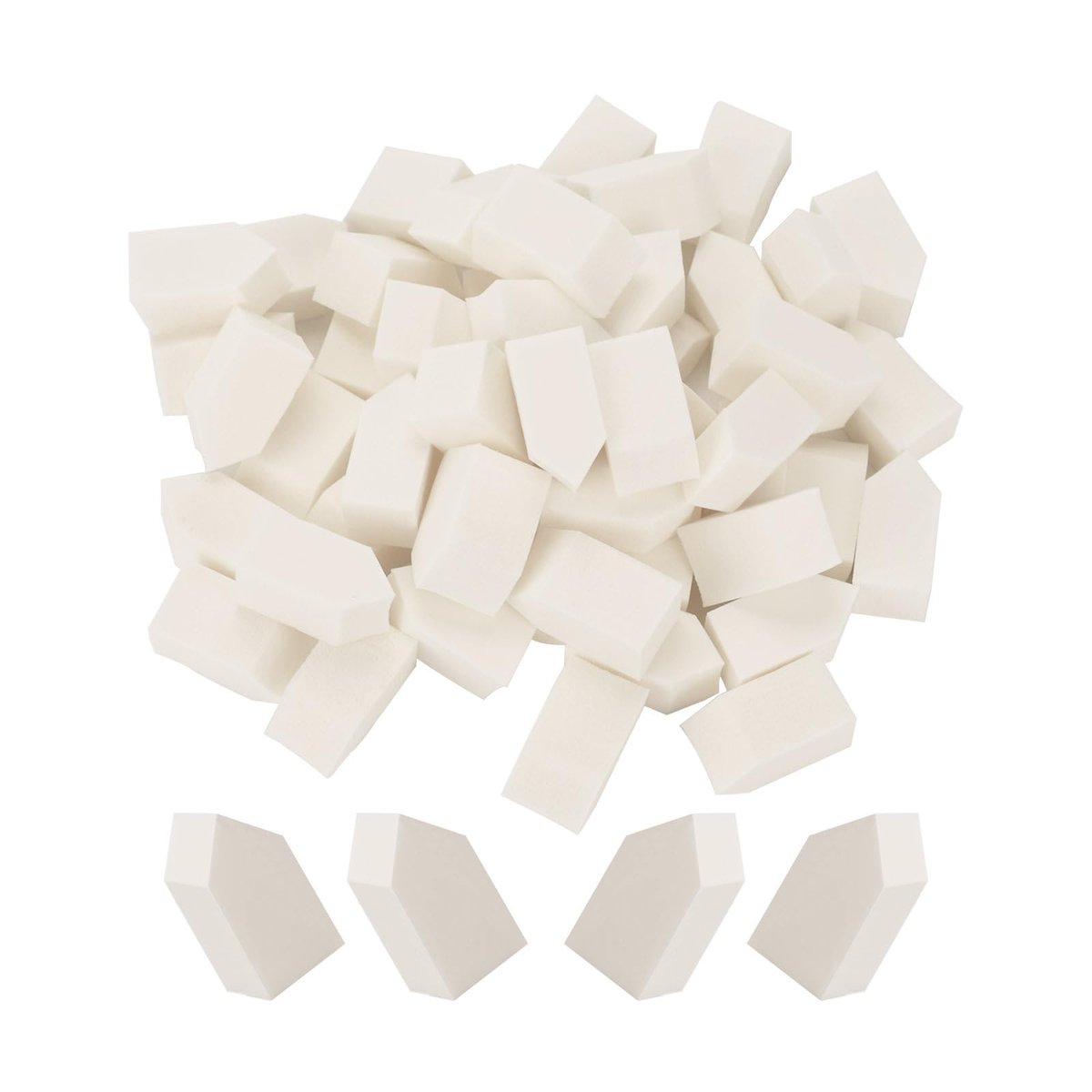 BAMTTOO 50-Pack Disposable Makeup Sponges - White Latex-Free Foundation Blenders for Flawless Application - görsel 1