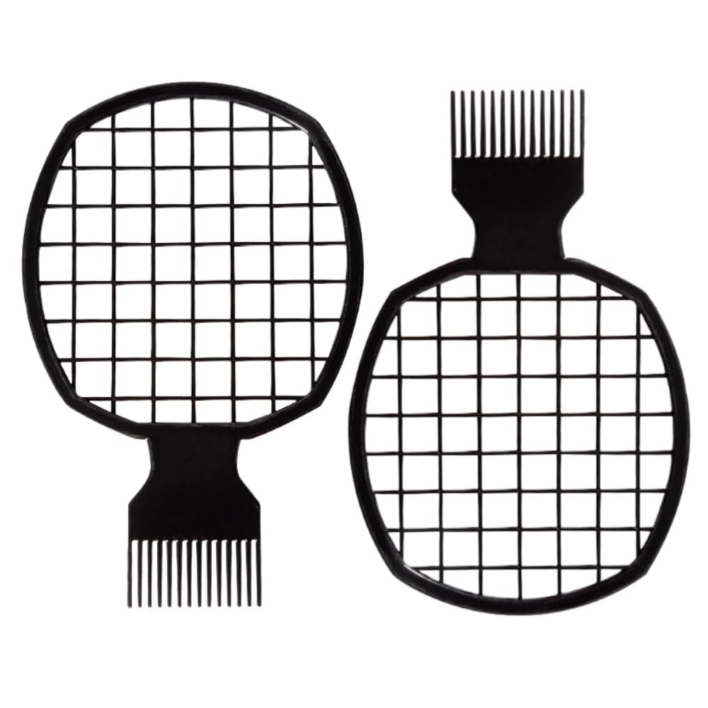 TIKMNO Upgraded 2-Piece Hair Twist Comb & Hair Sponge Brush Set - Superior Curl Definition for Men and Women (Black) - görsel 1