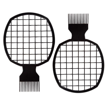 TIKMNO Upgraded 2-Piece Hair Twist Comb & Hair Sponge Brush Set - Superior Curl Definition for Men and Women (Black)