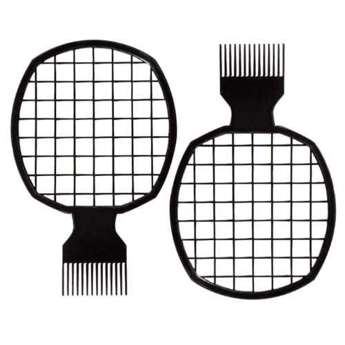 TIKMNO Upgraded 2-Piece Hair Twist Comb & Hair Sponge Brush Set - Superior Curl Definition for Men and Women (Black) - görsel 2