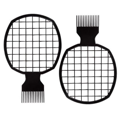 TIKMNO Upgraded 2-Piece Hair Twist Comb & Hair Sponge Brush Set - Superior Curl Definition for Men and Women (Black)