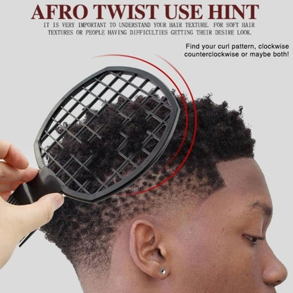 TIKMNO Upgraded 2-Piece Hair Twist Comb & Hair Sponge Brush Set - Superior Curl Definition for Men and Women (Black)