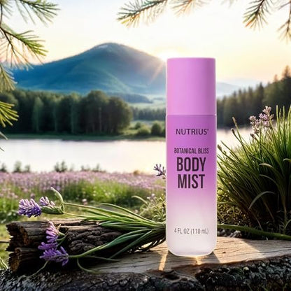 Nutrius Botanical Bliss Body Mist - Hydrating Natural Fragrance Spray for Women, Vegan & Cruelty Free, 4 fl oz Avelisse