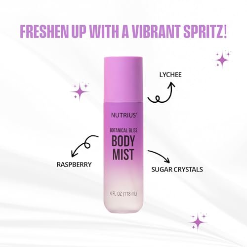 Nutrius Botanical Bliss Body Mist - Hydrating Natural Fragrance Spray for Women, Vegan & Cruelty Free, 4 fl oz Avelisse