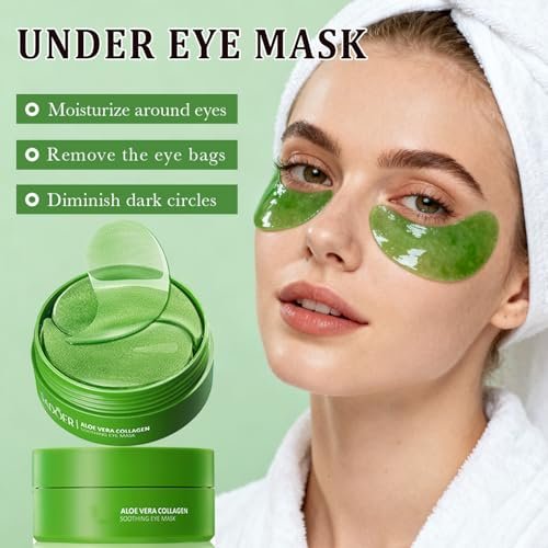 firstfly Under Eye Patches - 60 PCS Aloe Vera Eye Masks for Dark Circles and Puffiness, Hydrating Eye Mask Skincare Avelisse